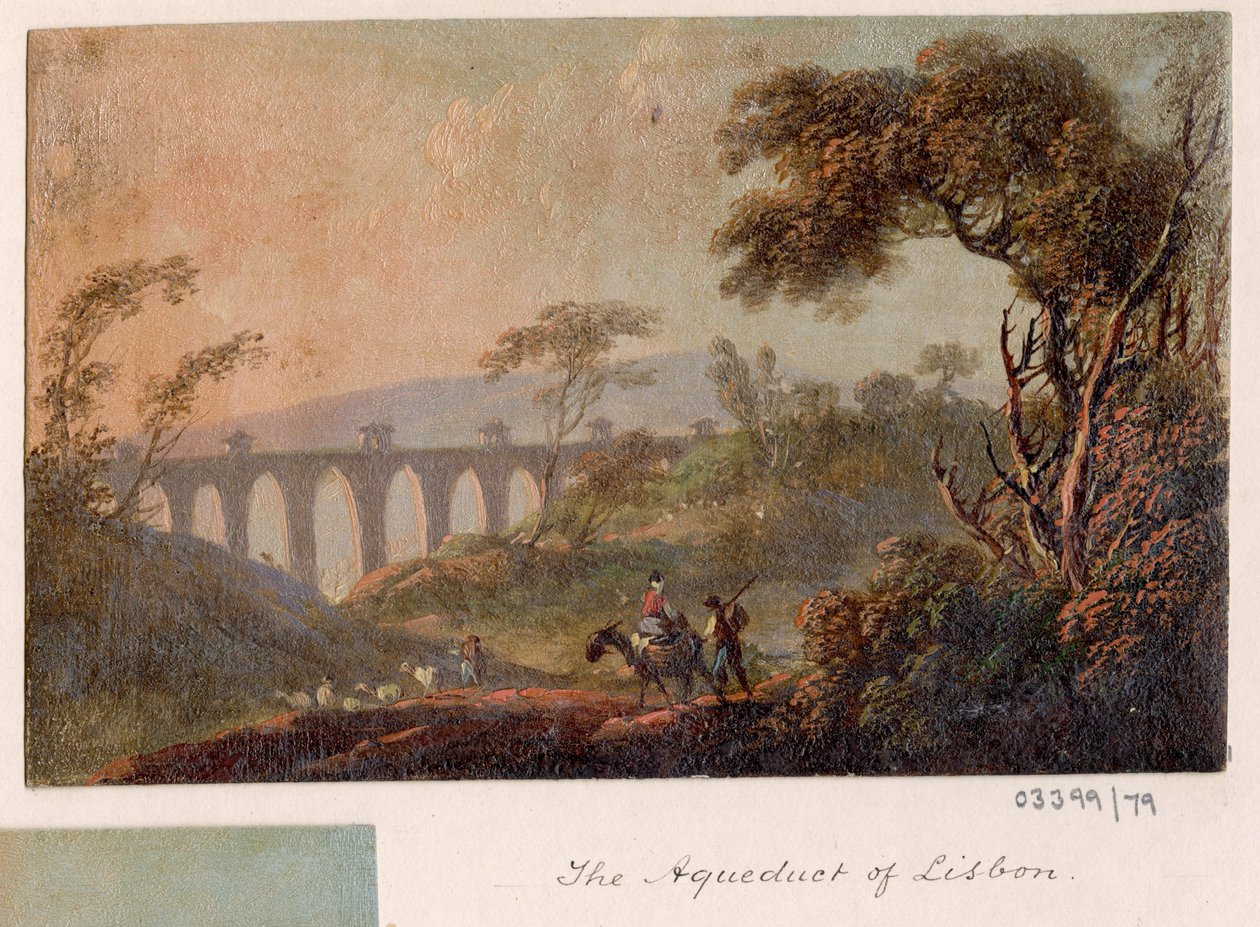 一連のスケッチ、イギリス、大陸、アメリカの景色 1772-1778 (油絵) 作： ブリティッシュスクール