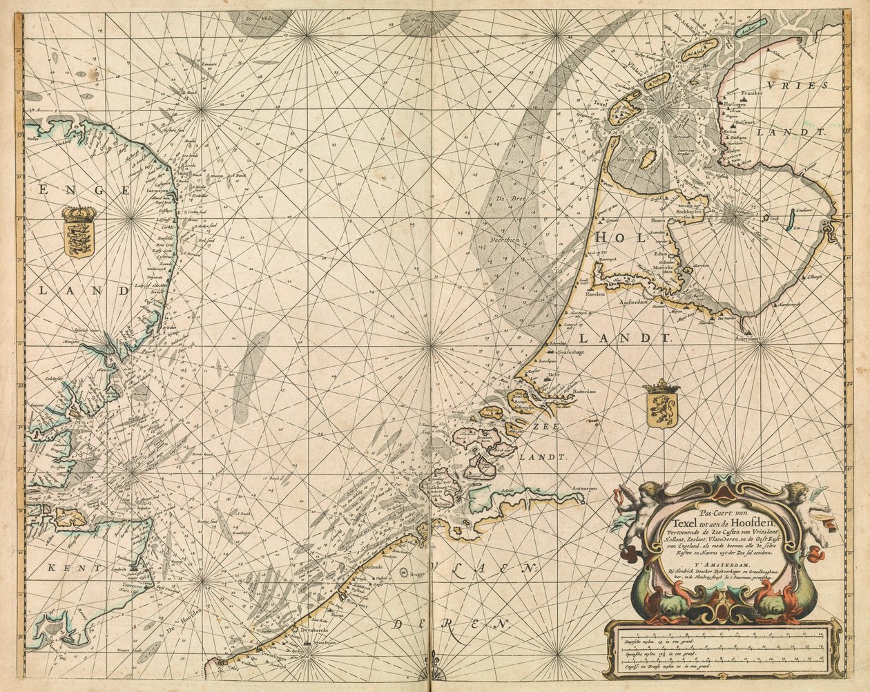北海とオランダ沿岸の海図 作： ブリティッシュスクール