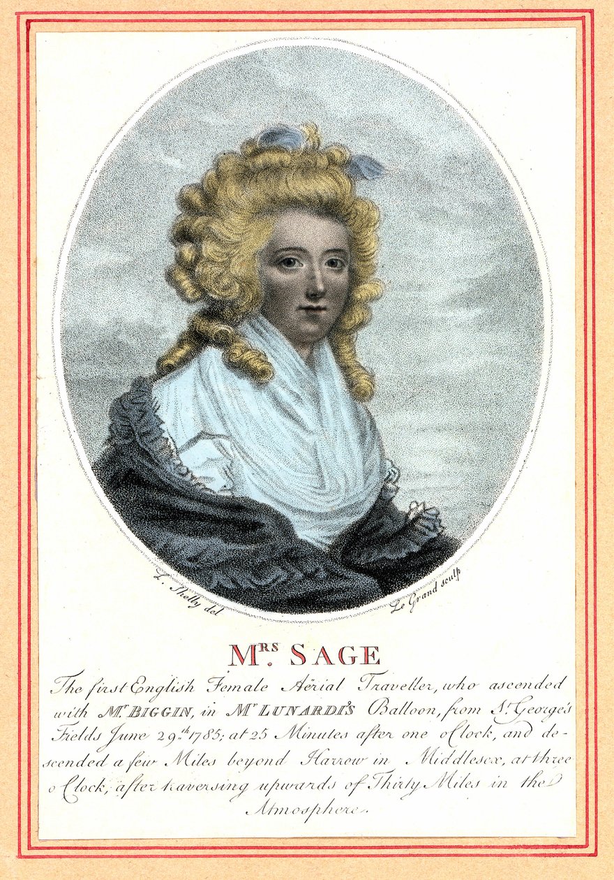 Laetitia Sage（イギリス人女性初の航空飛行士、18世紀後半 作： ブリティッシュスクール