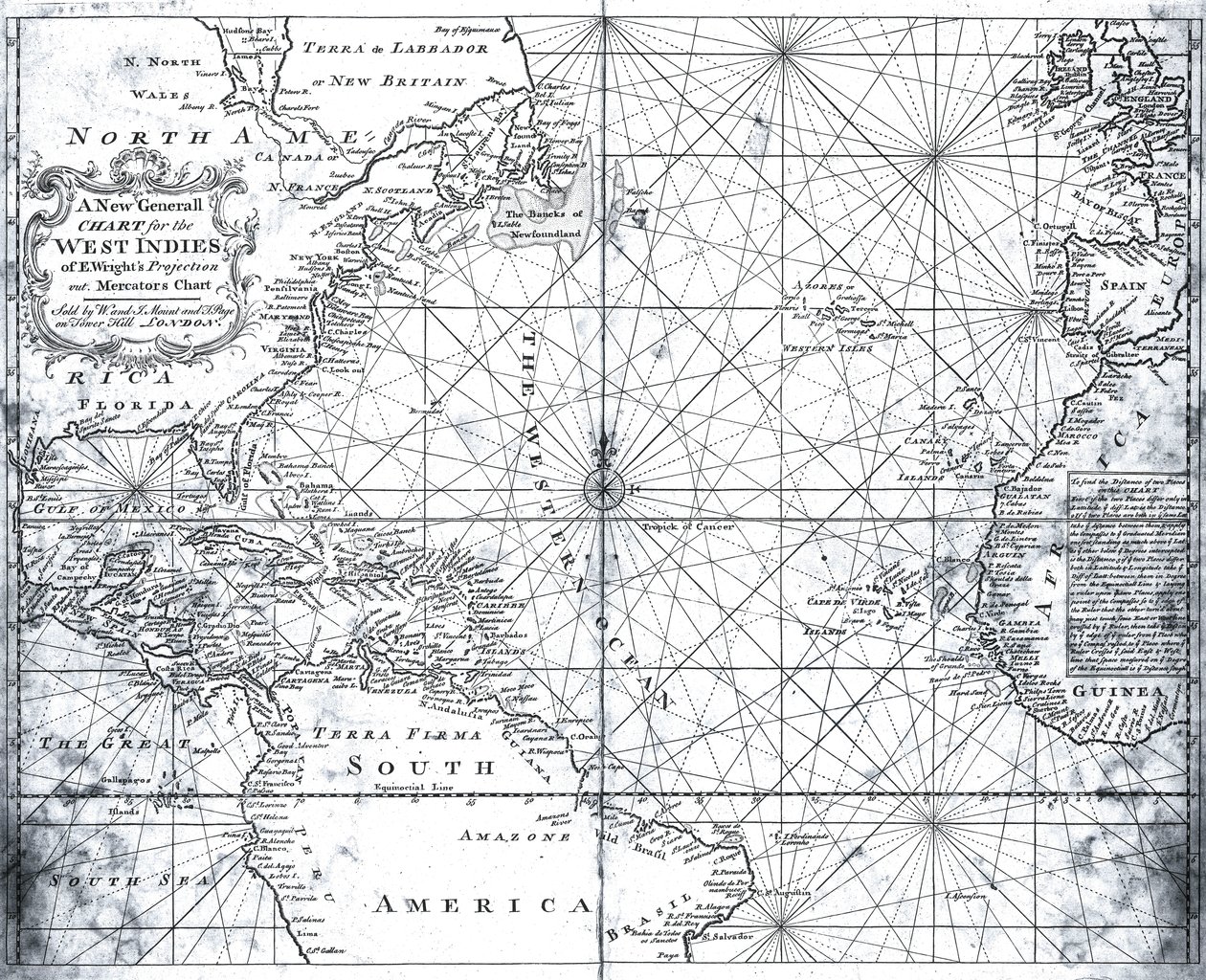 マウントとページによる北大西洋の地図 作： ブリティッシュスクール