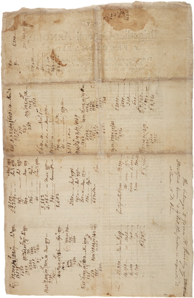 1780年10月20日、大陸軍の将校と兵士への宣言 作： ブリティッシュスクール