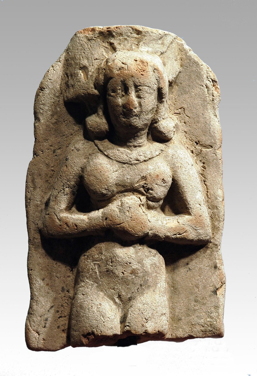 アシェラの置物、カナン人、紀元前999-600年（粘土） 作： 青銅器時代