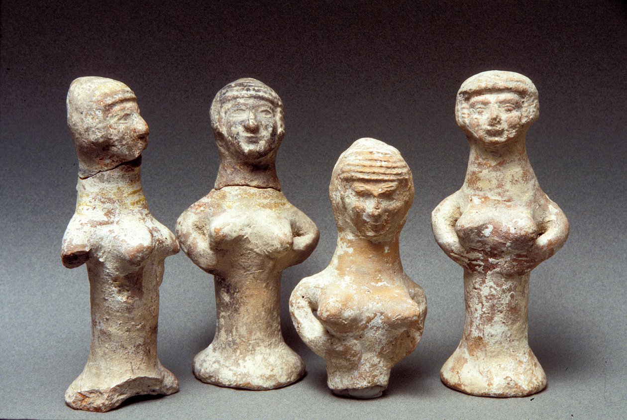 アシェラの置物、カナン人、紀元前999-600年（粘土） 作： 青銅器時代