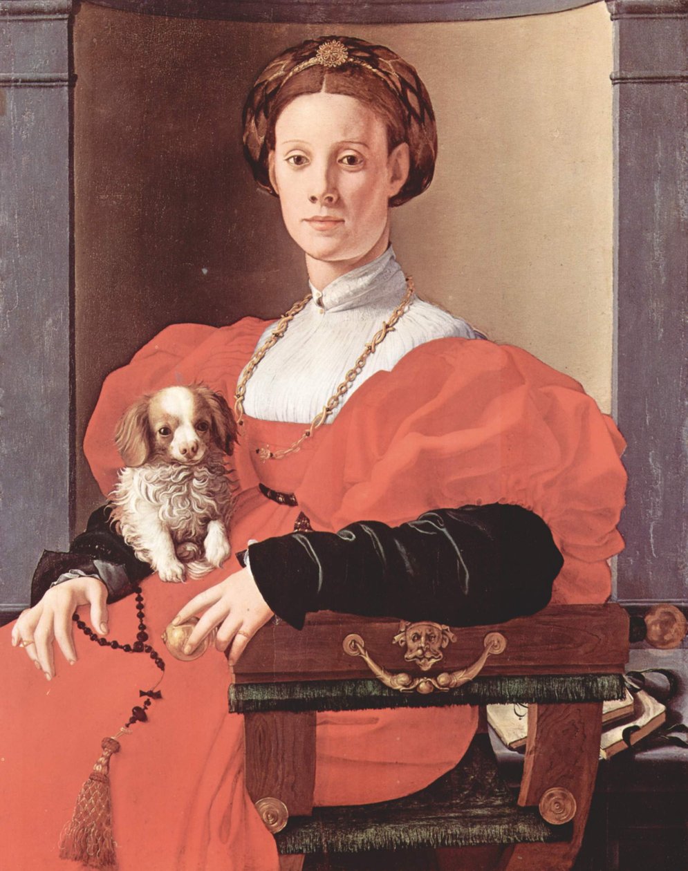 ドイツ語：Bildnis einer Dame in Rot（フランチェスカ・サルヴィアーティ？ 赤いドレスの貴婦人の肖像（フランチェスカ・サルヴィアーティ？） 作： ブロンジーノ