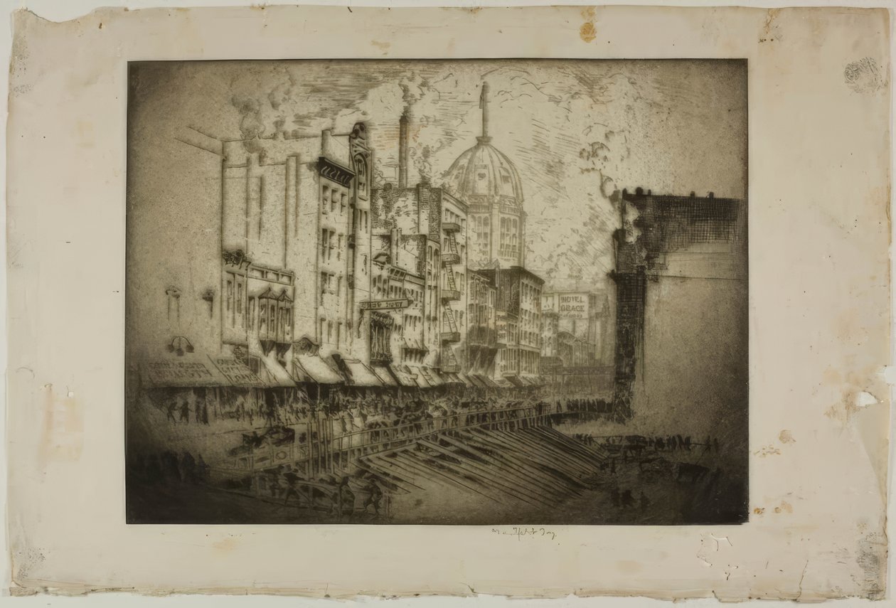 シカゴ - クラーク通り、ハリソン通りの角 作： ブロールジュリアスオルソンノルドフェルト