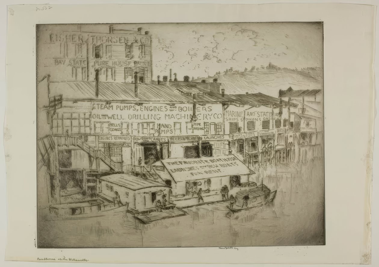 ウィラメット川のボートハウス 作： ブロールジュリアスオルソンノルドフェルト