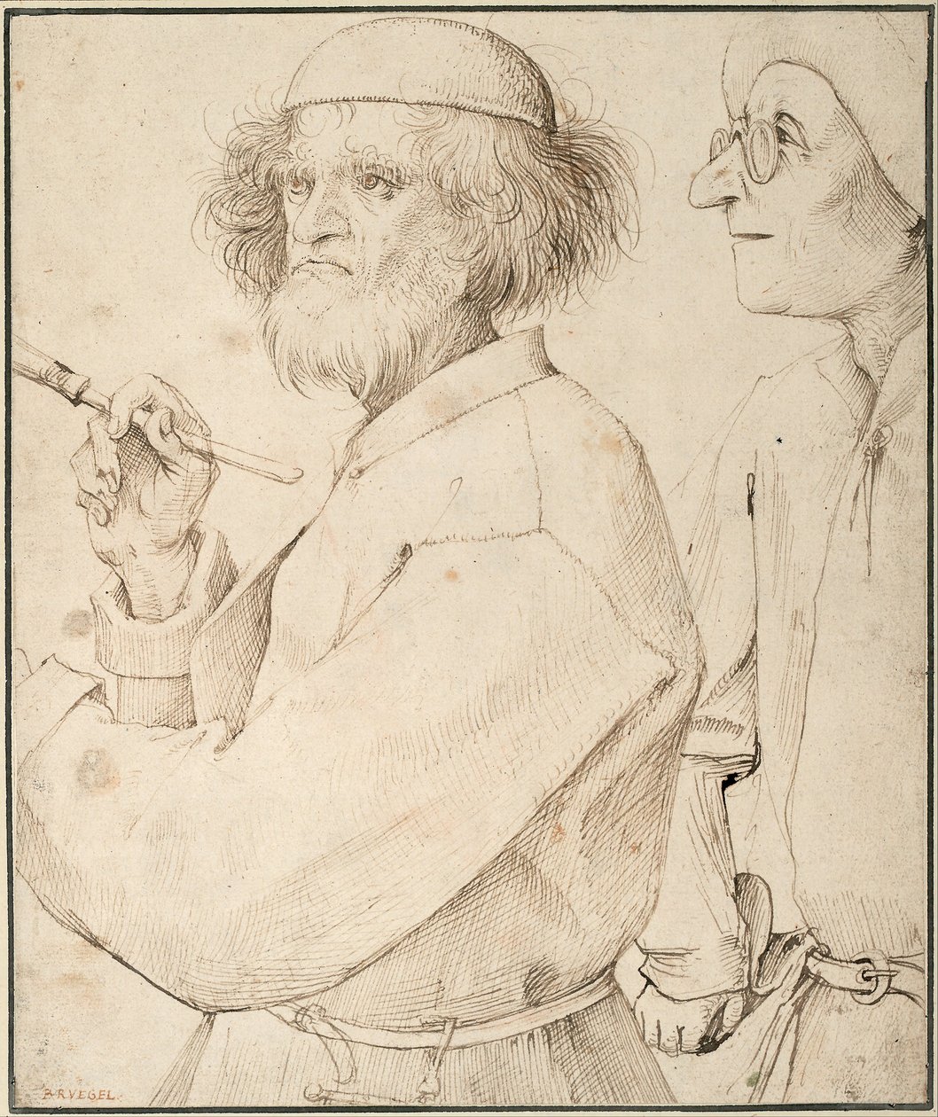 画家とバイヤー、c。 1565年 作： ブリューゲル