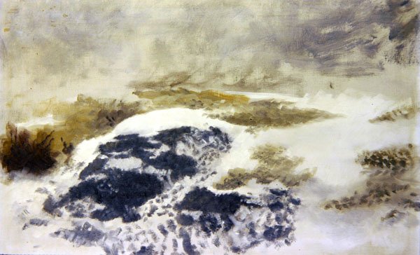 雪の風景-習作（油彩・キャンバス） 作： ブルーノ・アンドレアス・リリエフォース