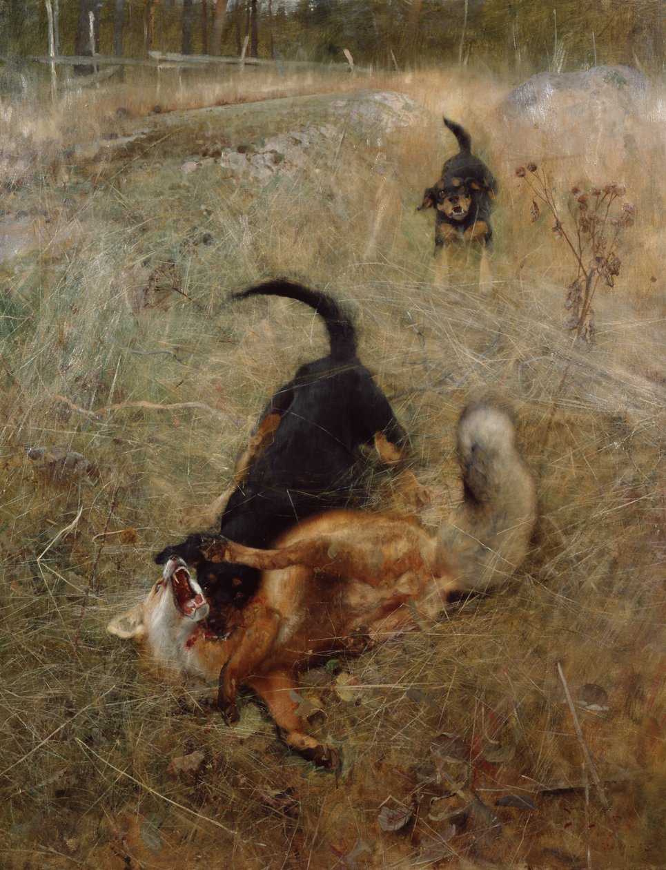 猟犬とキツネ 作： ブルーノ・アンドレアス・リリエフォース