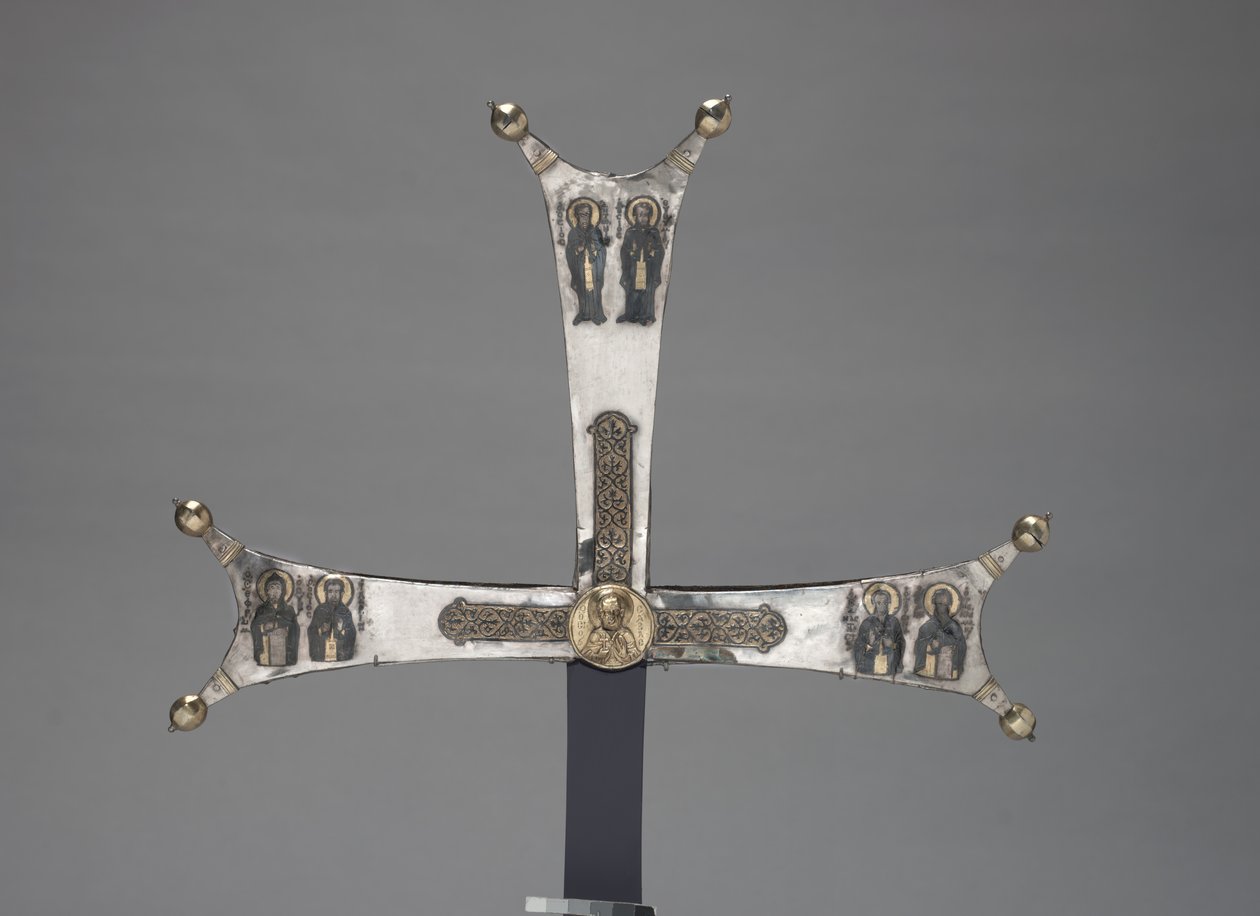 行列の十字架の断片、c.1050（銀の金箔、ニエロ） 作： ビザンチン