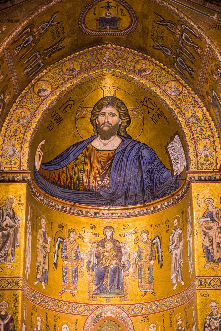 画像, の, イエス, サンタ・マリア・ヌオーヴァ大聖堂, モンレアーレ, シチリア, イタリア, ヨーロッパ 作： ビザンチン