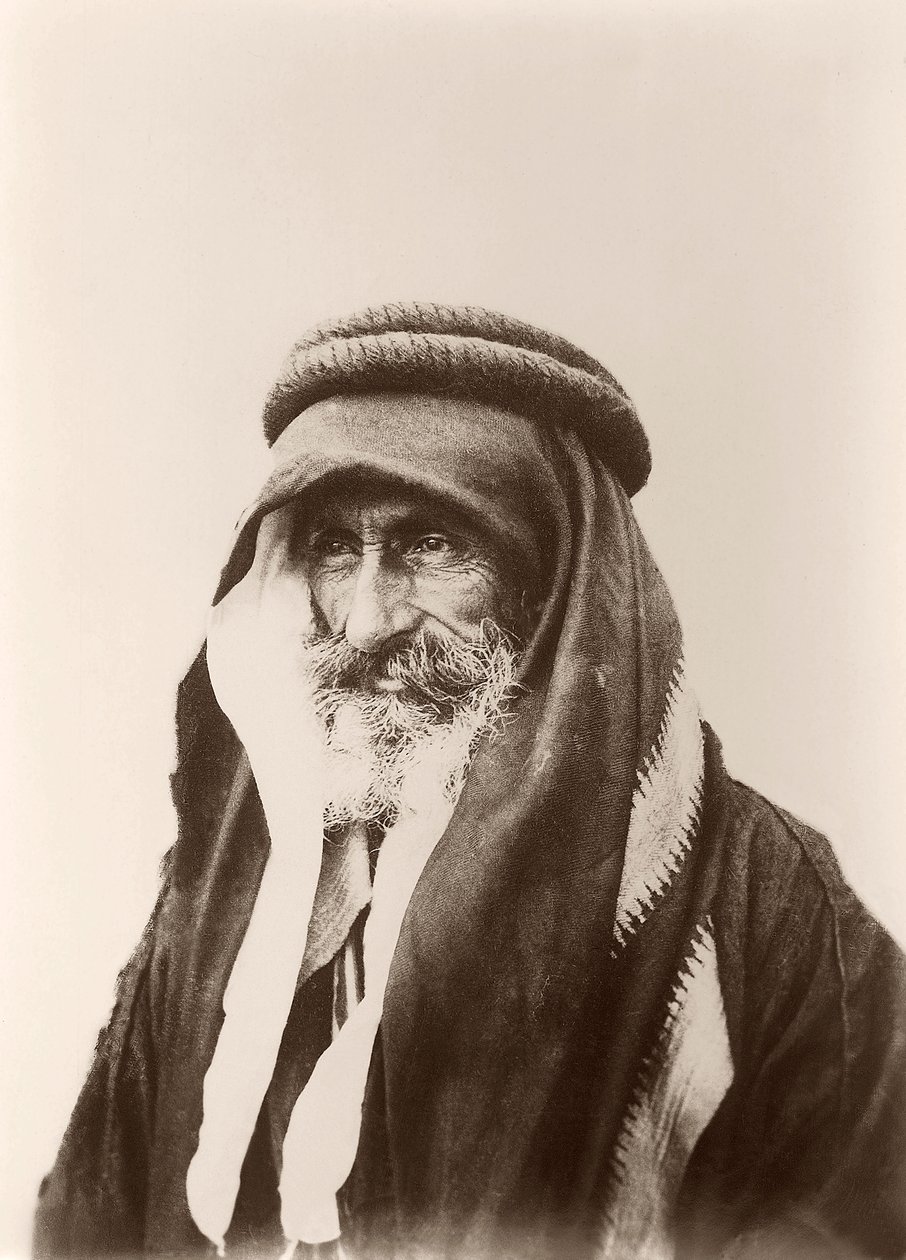 シェラックKhalil Senaah（壁の背景）のポートレート、ケラック、1895-99年 作： CAホーンスタイン