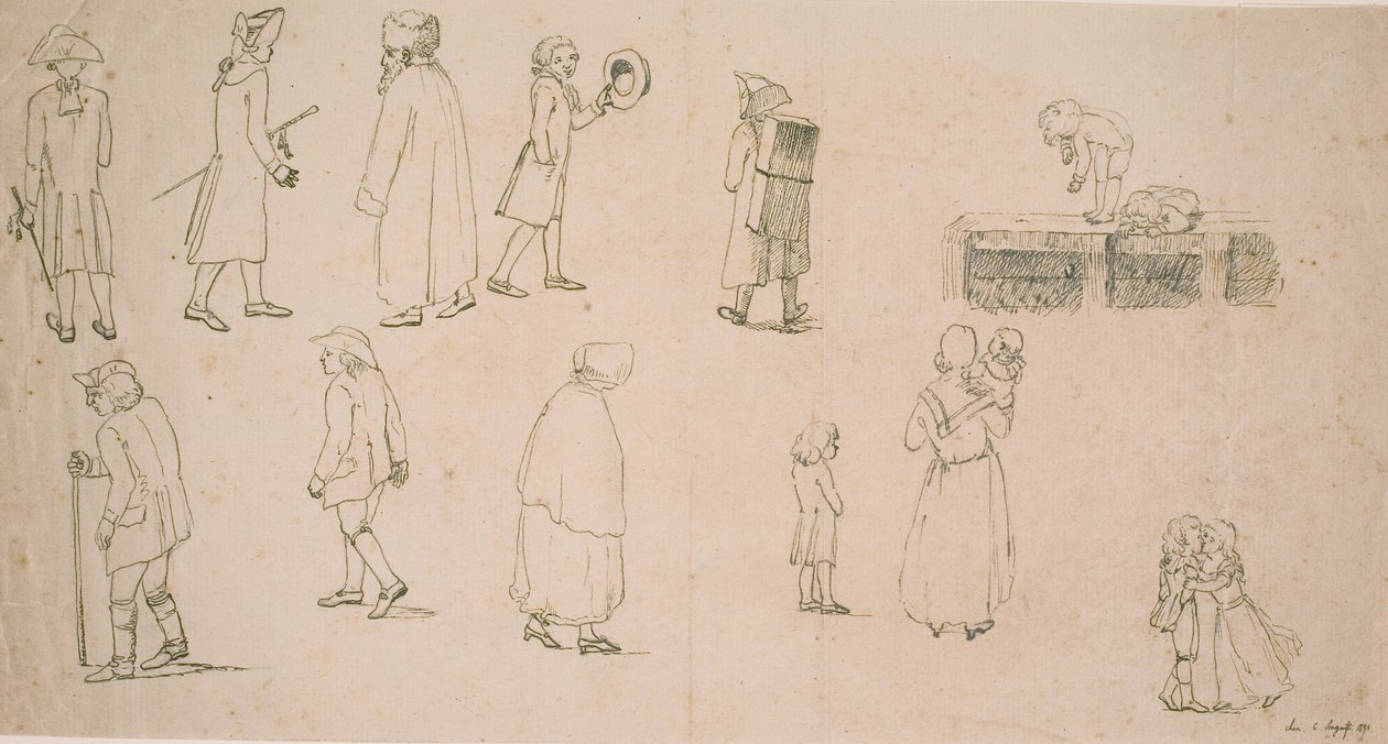 を含むさまざまな図 遊び好きな子どもたちと「肖像画家ハンセン」の2組 作： CDフリッツシュ