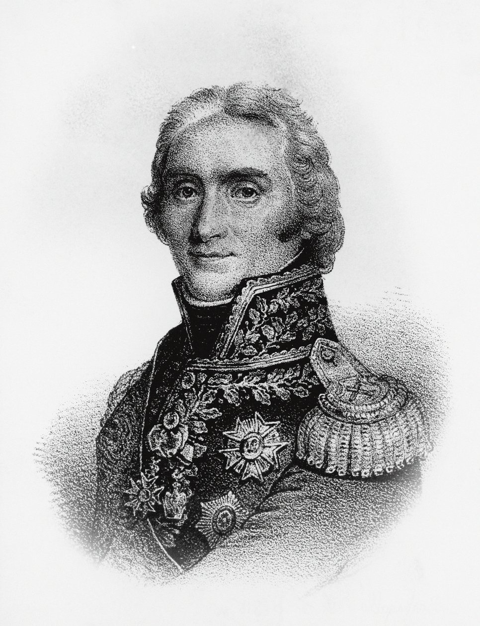 リヴォリ公爵、エスリング王子、フランス帝国元帥であったアンドレ・マッセナ（1758-1817）の肖像、エングレーヴィング 作： JBとブラウンJ.とロウボサム