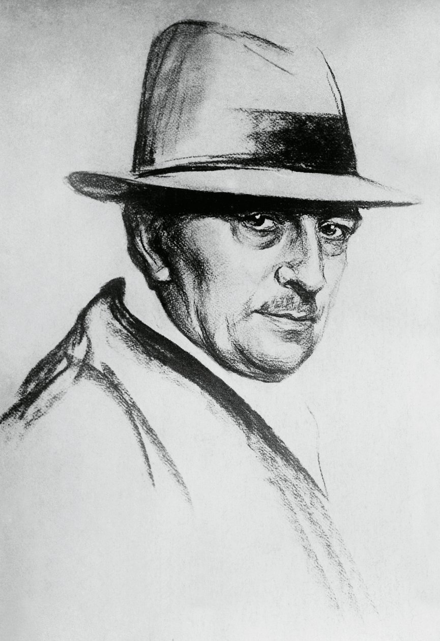 イタリアの劇作家・作家のダリオ・ニコデミ（1874-1934）の肖像 作： JBとブラウンJ.とロウボサム