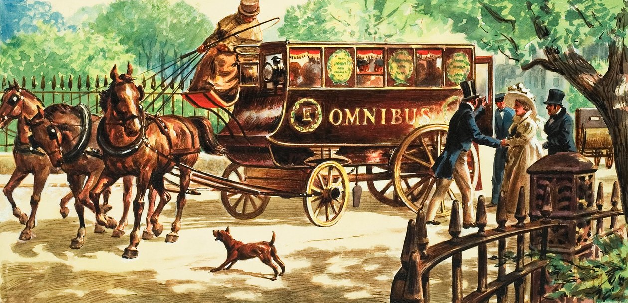 ロンドン初の馬車バス 作： CL ダウティ