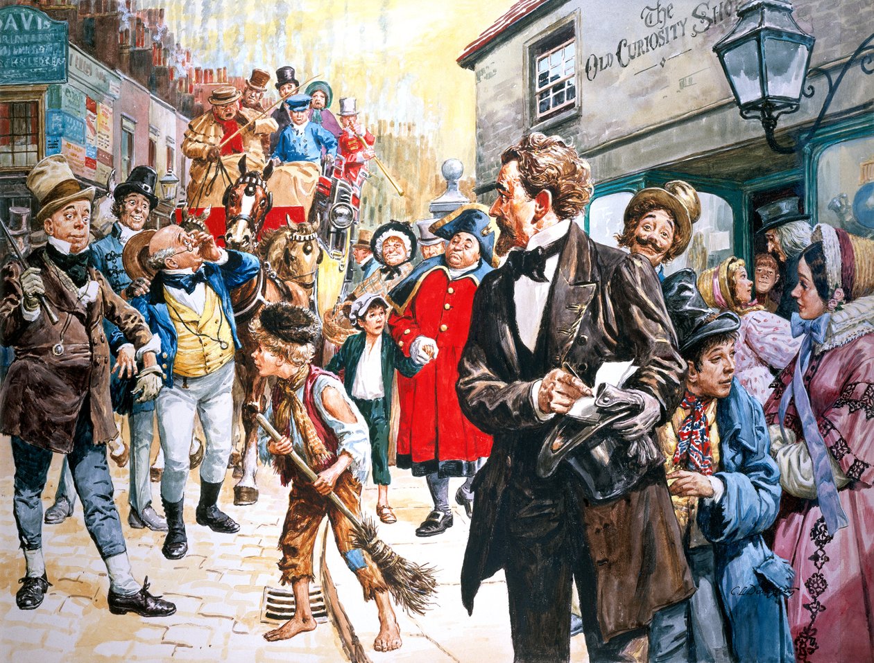 オールド・キュリオシティ・ショップ」 チャールズ・ディケンズ作 1840-1年 （紙にグワッシュ） 作： CL ダウティ