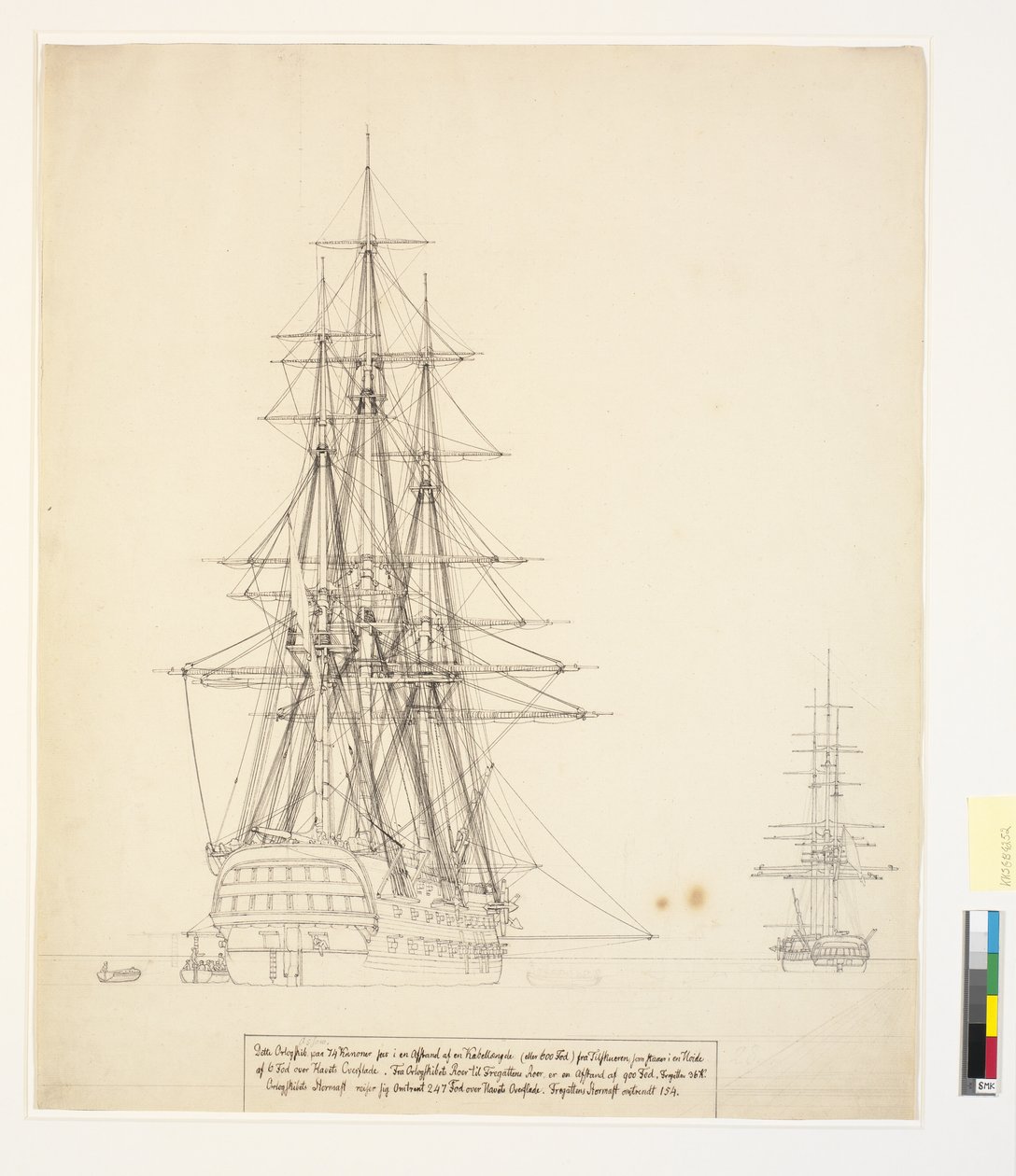 ロシアの戦列艦「アソウ」とフリゲート艦がエルシノアの道路に停泊中 作： クリストファー・ヴィルヘルム・エッカースバーグ