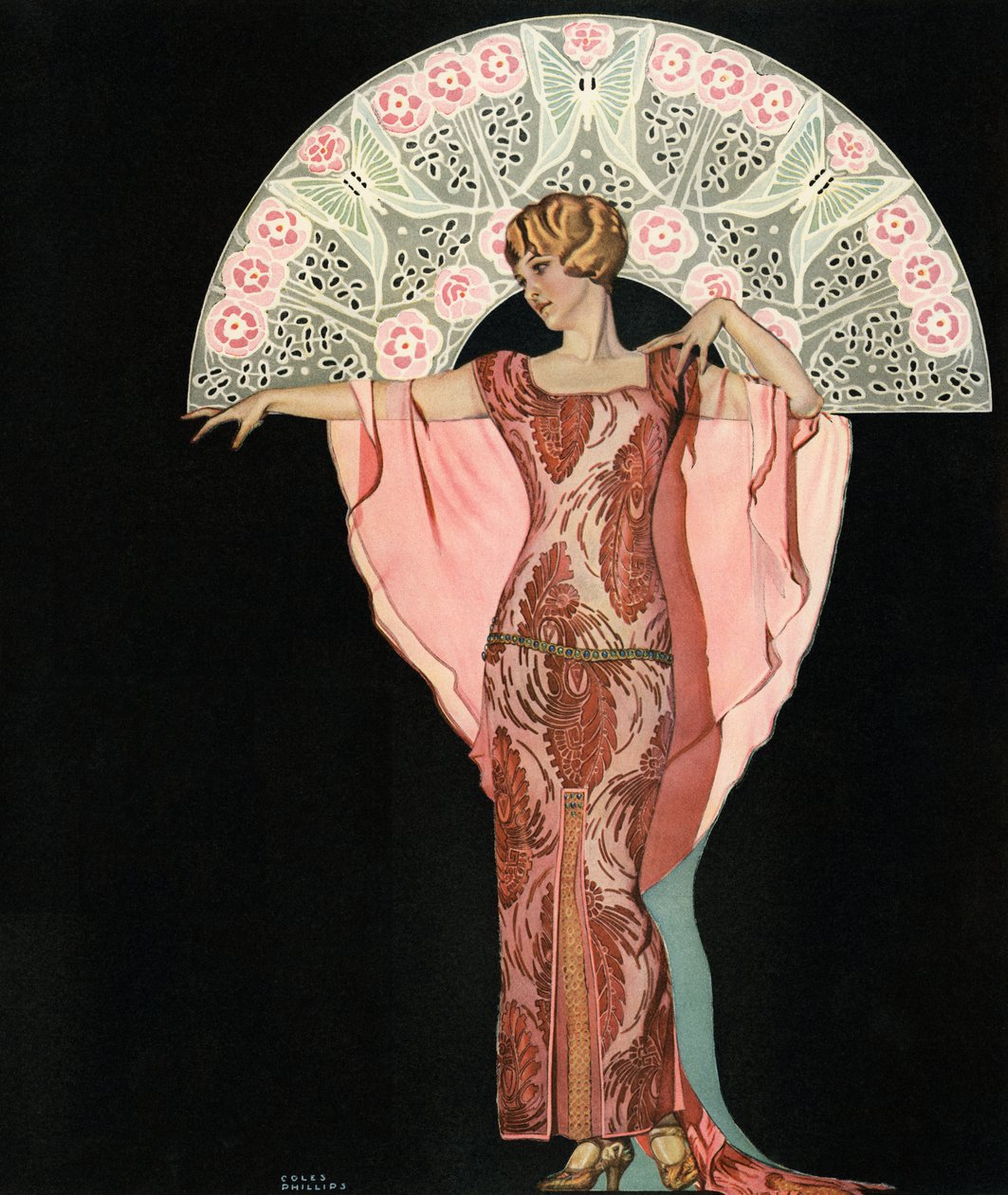 アール・デコの美しさにファンを添えて by Coles Phillips 作： C.コールズフィリップス