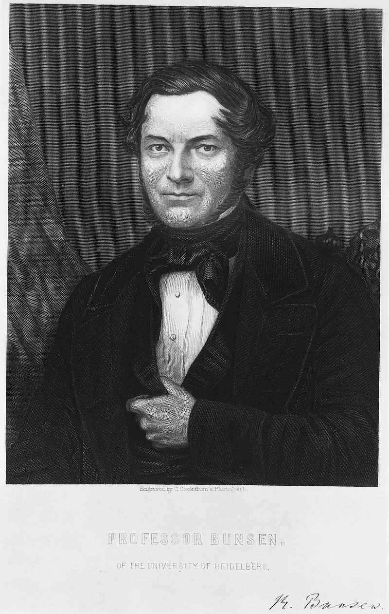 ロバート・ブンセン、ドイツの化学者、1850年代 作： C.クック