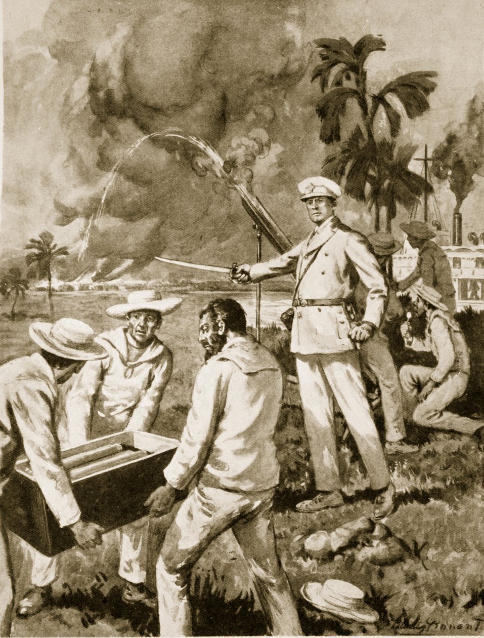 Rakettiyksikkö Atbarassa (litho) 作： C・ダドリー・テナント
