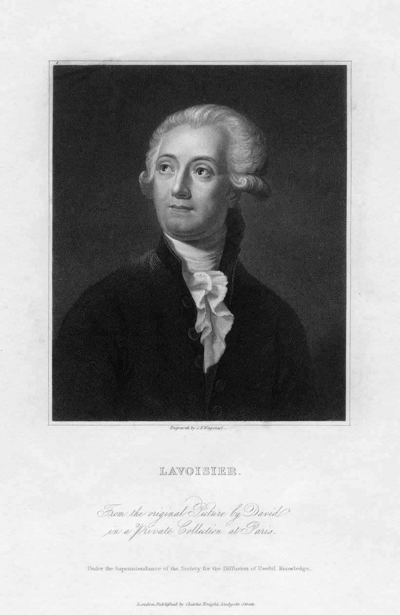 アントワーヌLavoisier、18世紀のフランスの化学者、19世紀。 作： CEワグスタッフ