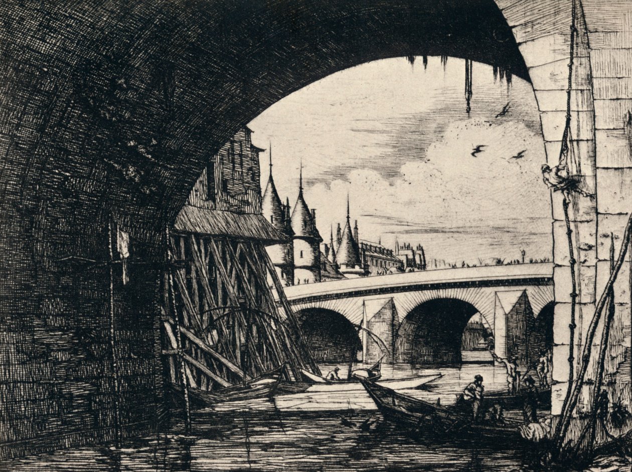 1915年のノートルダム橋のアーチ 作： CHメリヨン