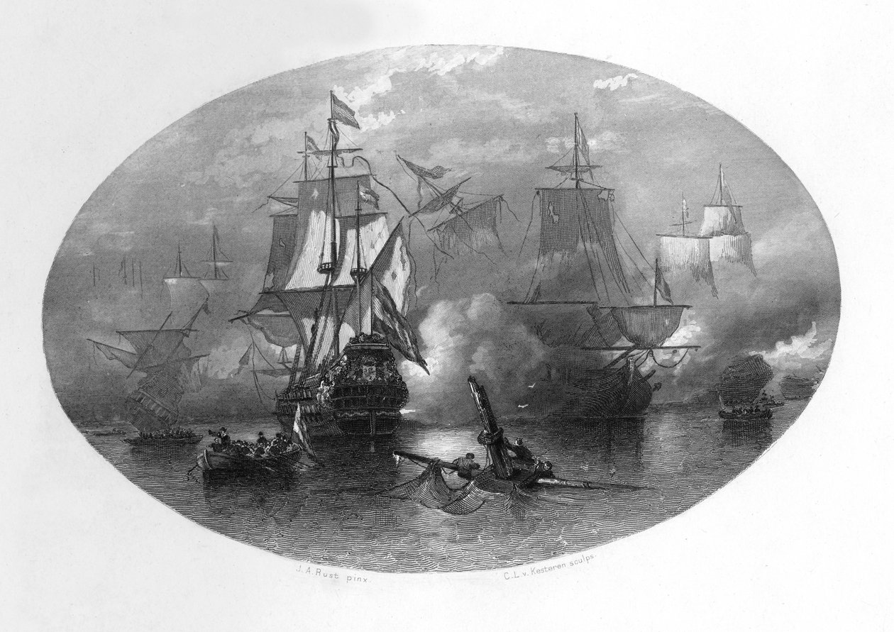 ソールベイの海戦、1672年、c1870 作： ドメニコ・デル・バルビエレ
