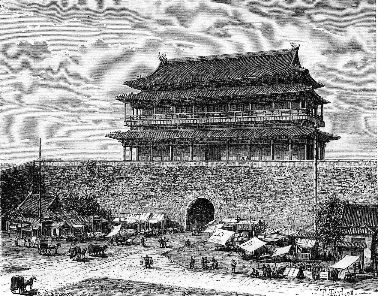 天安門、北京、19世紀 作： C.ラプランテ