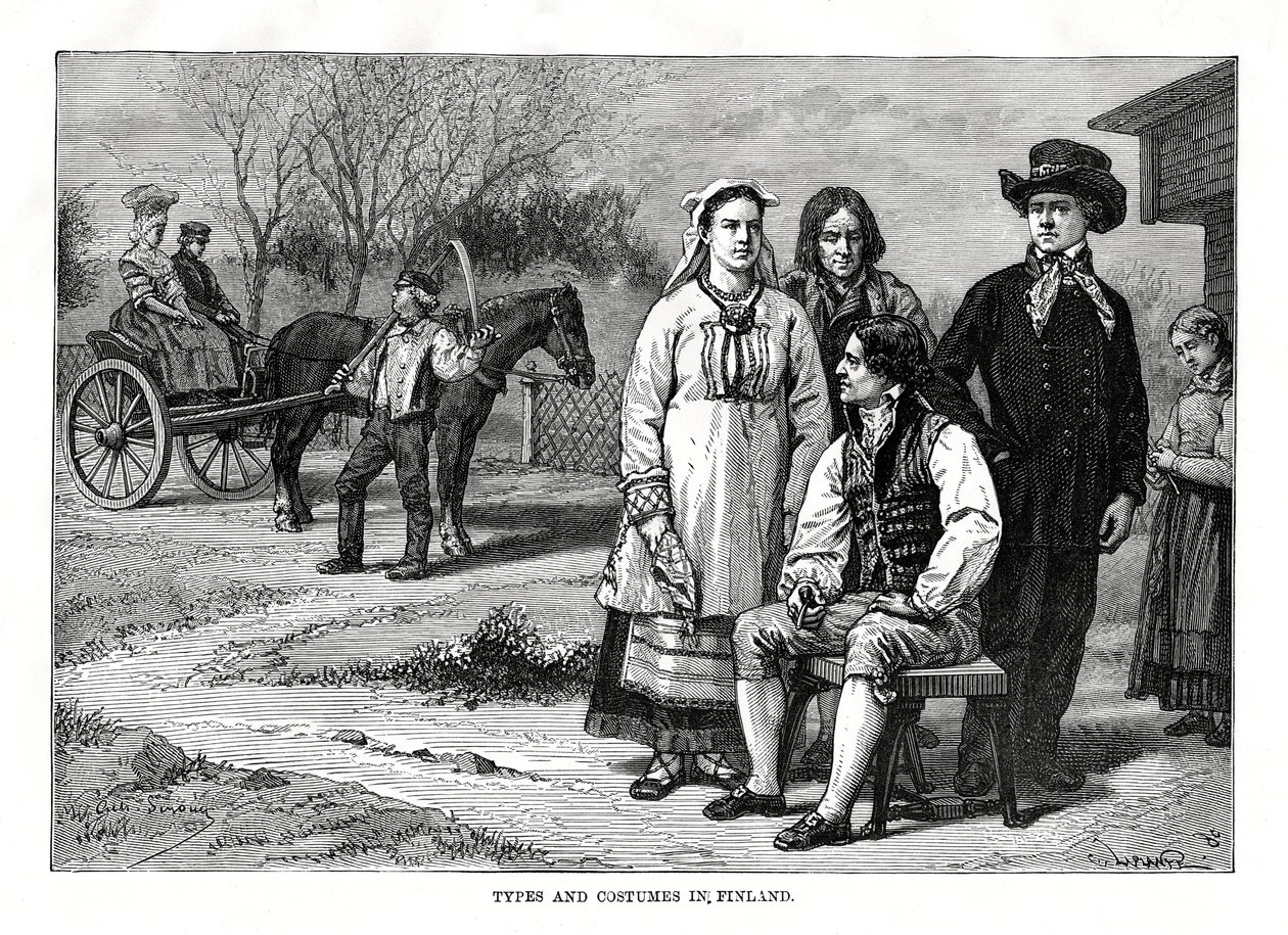 フィンランドのタイプと衣装、1879 作： C.ラプランテ
