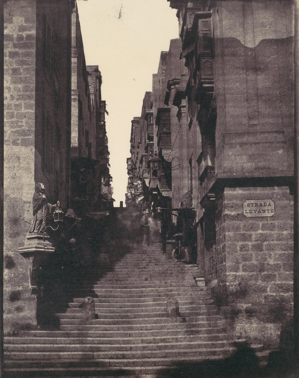 Strada Levante、バレッタ、マルタ、1850 年代。 作： カルバート・ジョーンズ