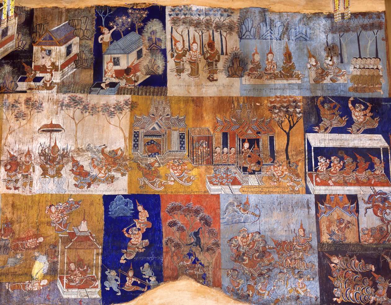 寺院の壁画 作： カンボジア語学校
