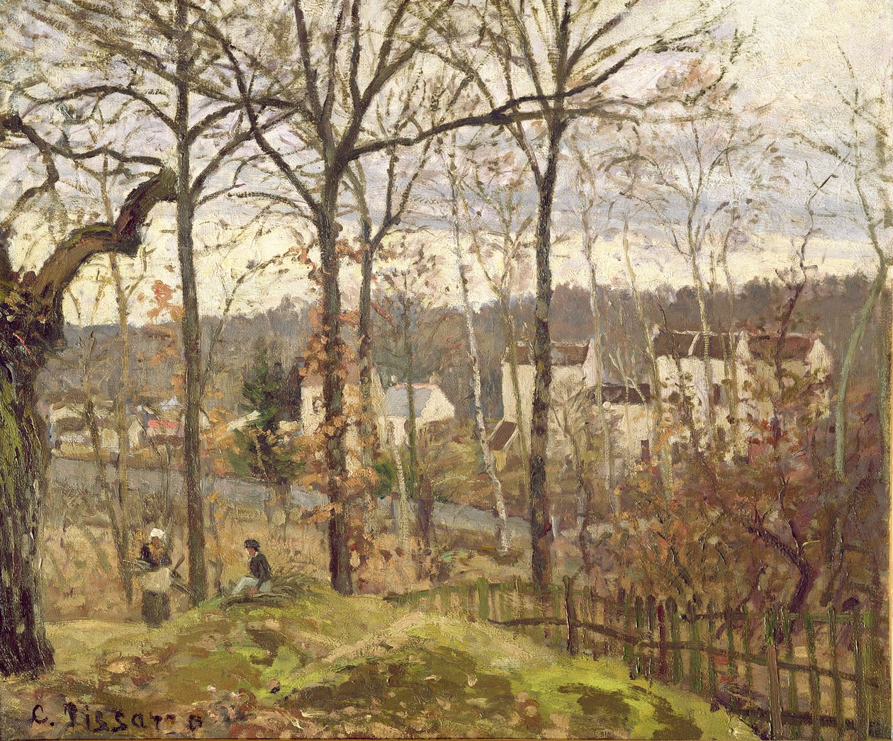ルーベシエンヌの冬の風景、1870年頃 作： カミーユ・ジェイコブ・ピサロ