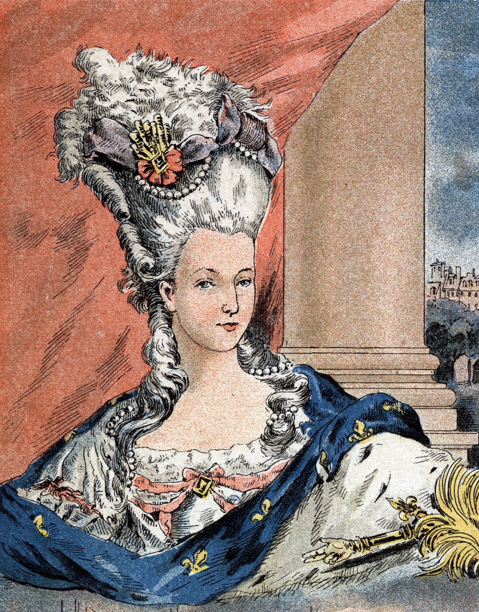 フランスの女王、ロレーヌ・ハプスブルク (1755-1793) によるマリー・アントワネットの肖像。 作： カミーユギルバート