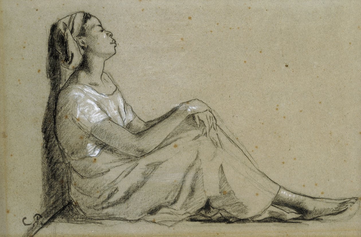 Jovem negra sentada, 1855-57 作： カミーユ・ジェイコブ・ピサロ