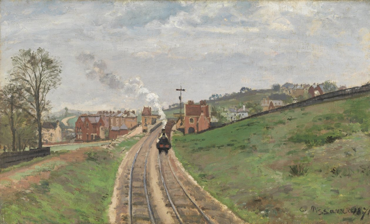 ロードシップレーン駅、ダリッチ、1871年 作： カミーユ・ジェイコブ・ピサロ