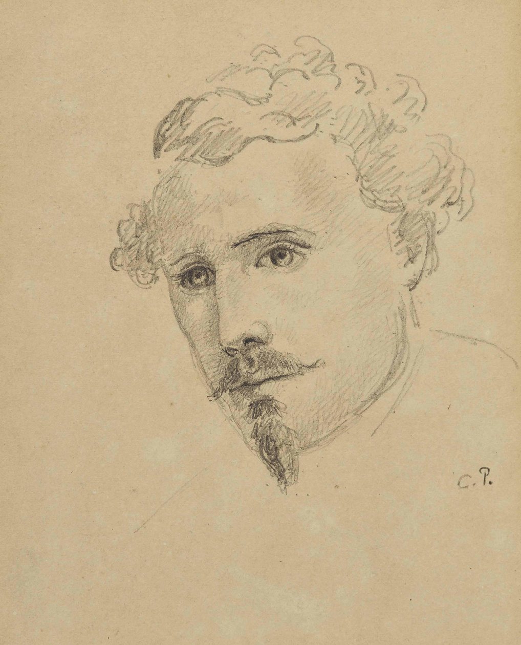 自画像、c。 1853年。 作： カミーユ・ジェイコブ・ピサロ