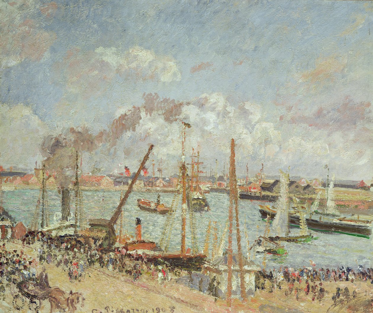 ルアーブルの港、午後、太陽、1903 作： カミーユ・ジェイコブ・ピサロ