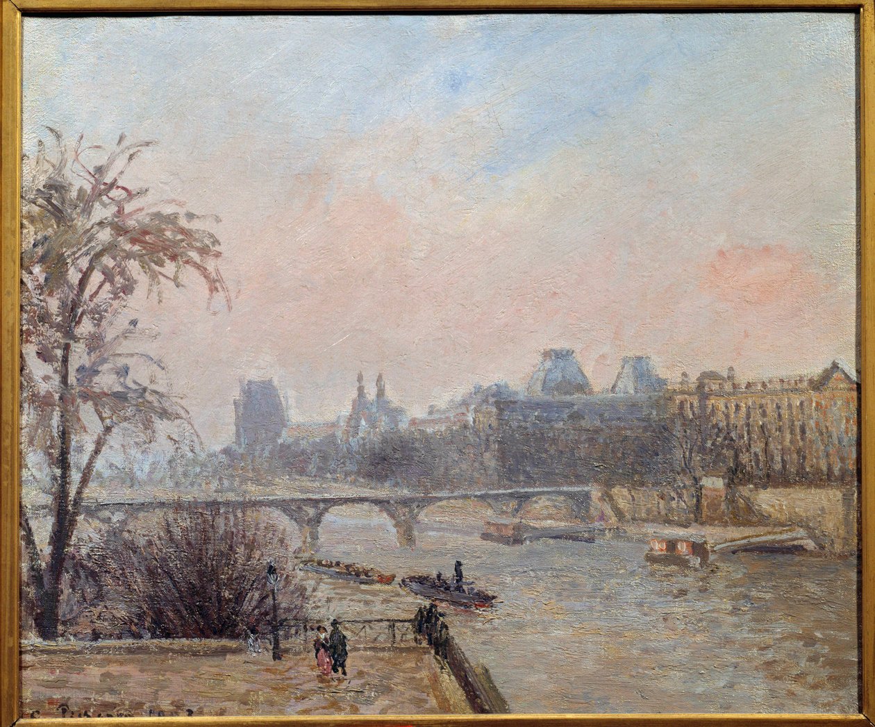 1903年のセーヌ川とルーヴル美術館 絵画：カミーユ・ピサロ（1830-1903） 1903年 日。0,46x0,55 m パリ、オルセー美術館 作： カミーユ・ジェイコブ・ピサロ