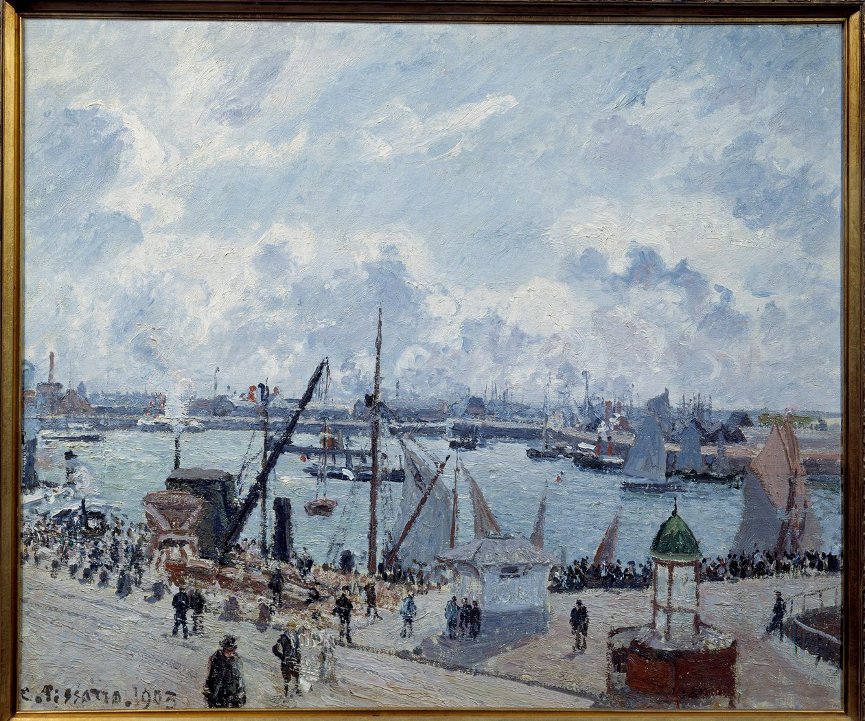 前方のアーブル港、サザンプトン埠頭 カミーユ・ピサロ（1830-1903）による絵画 1903年 ル・アーブル、Musee des Beaux Arts 作： カミーユ・ジェイコブ・ピサロ