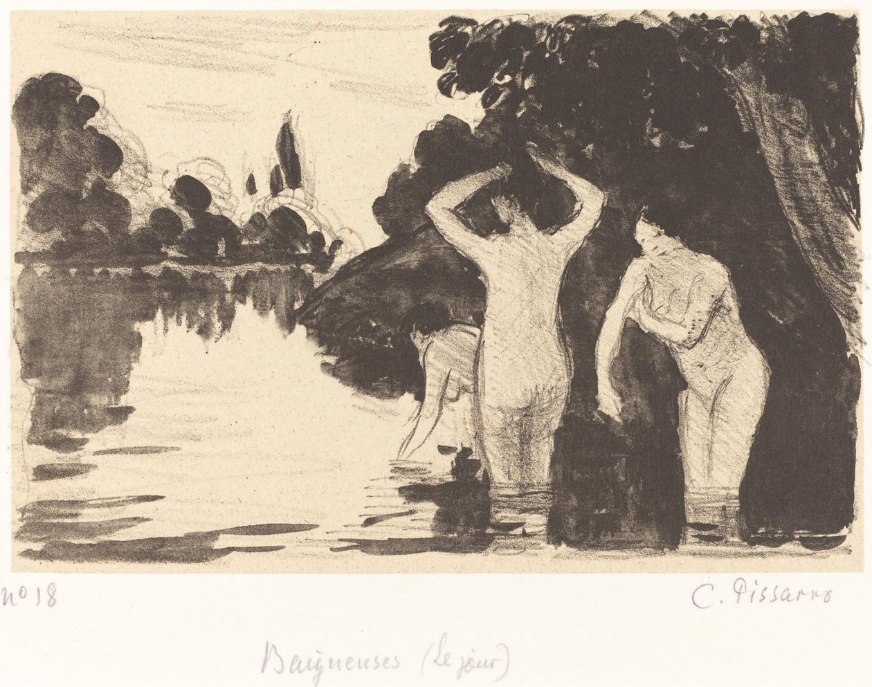 入浴者、c。 1895年。 作： カミーユ・ピサロ