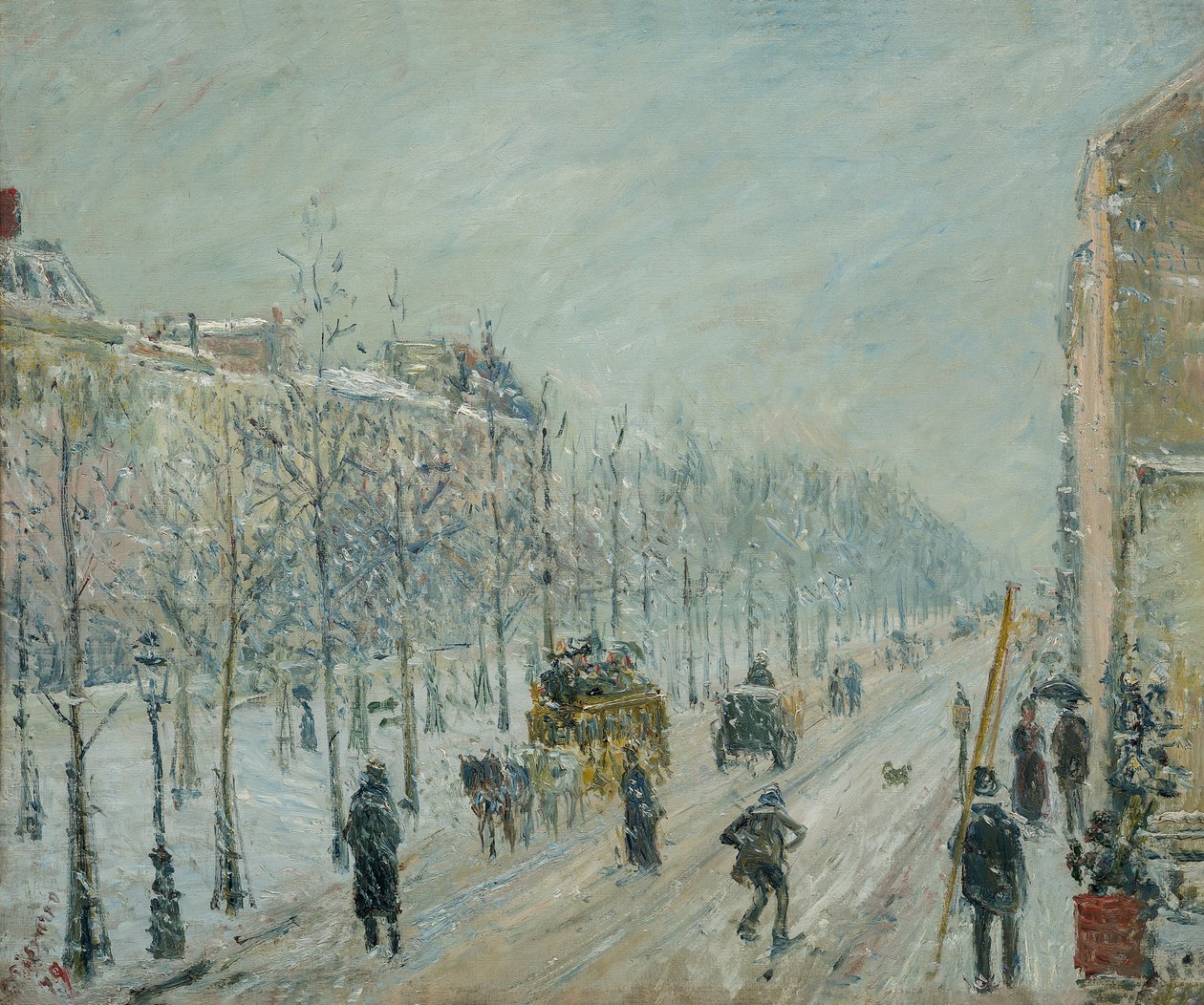 フランス語: 外側の大通り。雨の影響
デンマーク語: De ydre boulevarder i snevejr 作： カミーユ・ピサロ