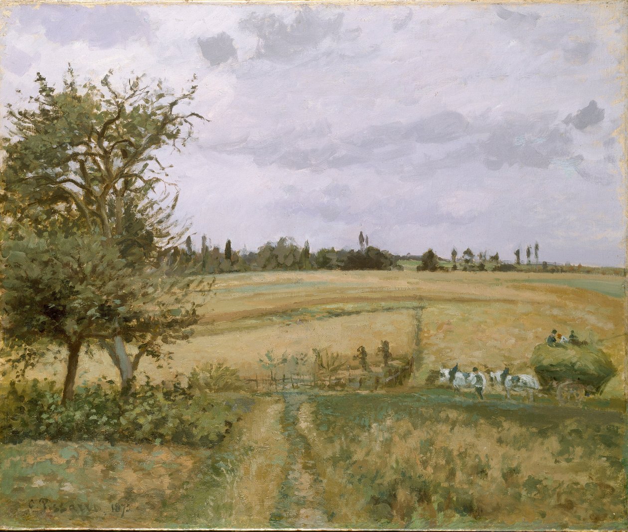 ポントワーズの風景、1872年 作： カミーユ・ピサロ