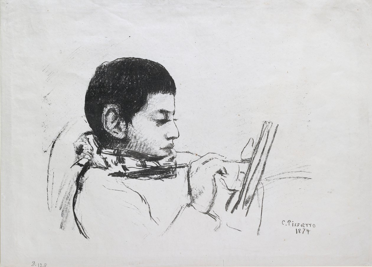 ルシアン・ピサロの肖像、1874年 作： カミーユ・ピサロ