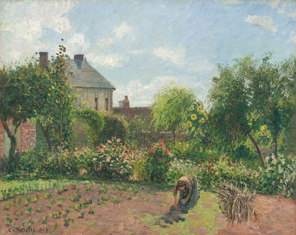 エラニーの芸術家の庭、1898 年。 作： カミーユ・ピサロ