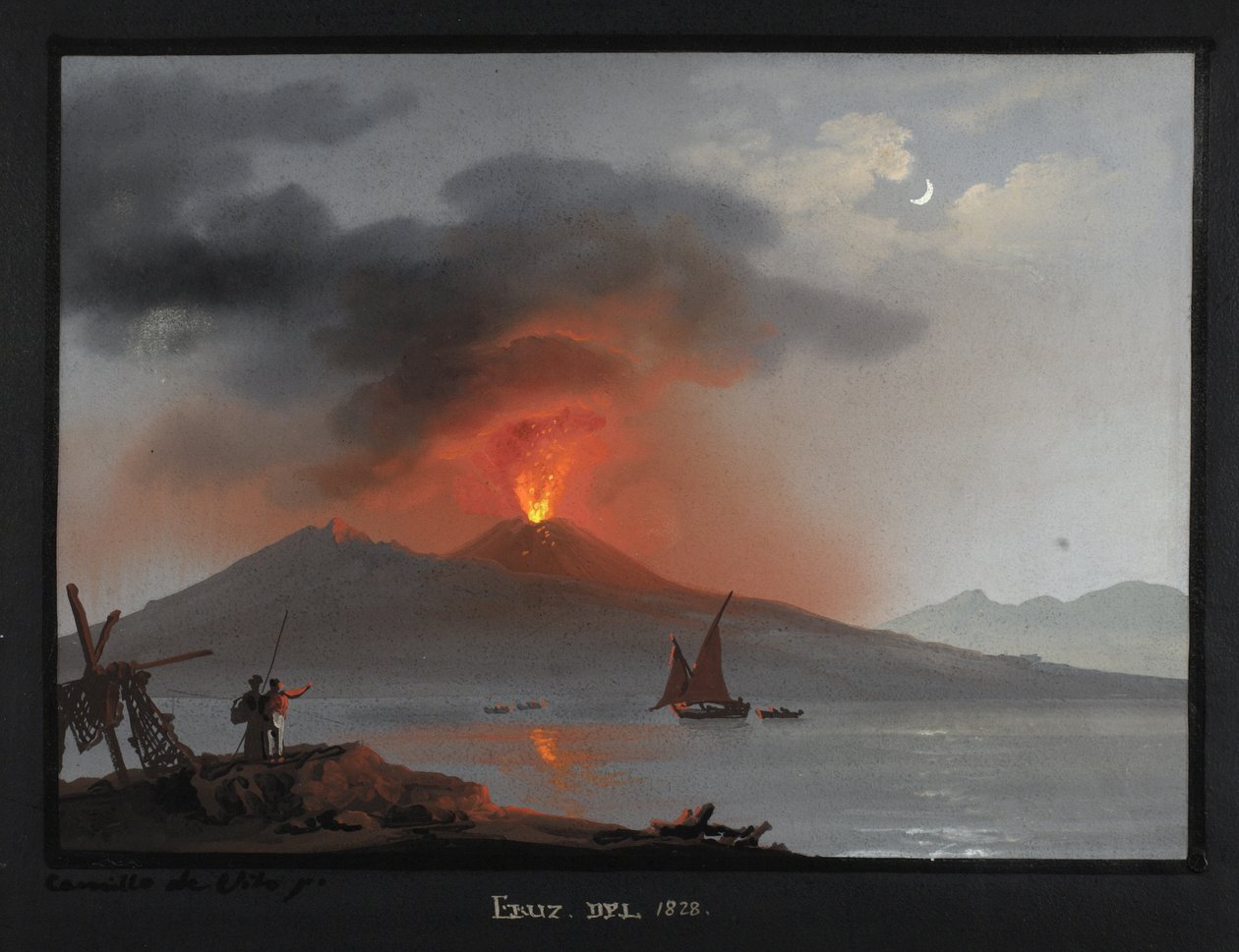 ベスビオ火山、1828年の噴火 作： カミロデヴィート