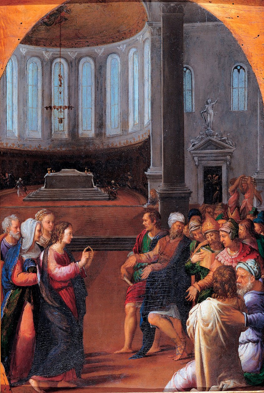 「医師の中のキリスト」 (医師の中のキリスト) カミーロ・フィリッピ作 (1500-1574) 油彩、木 1550 薄暗い 47x33 cm Musei Capitolini、ローマ 作： カミロ・フィリッピ