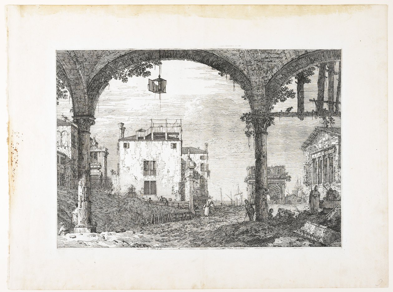 La Portiqueàla Lanterne、Veduteのプレート、altre presse da i loughi、altre ideate、1740-1745 作： ジョバンニアントニオ運河（カナレット）
