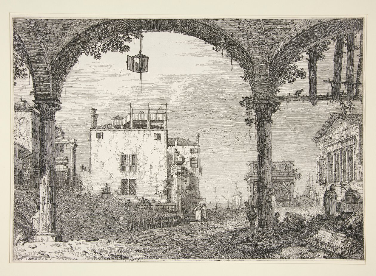 Le Portique a la lanterne (The Portico with the Lantern), シリーズ Vedute (Views) より 作： カナレット（ジョヴァンニアントニオ運河）