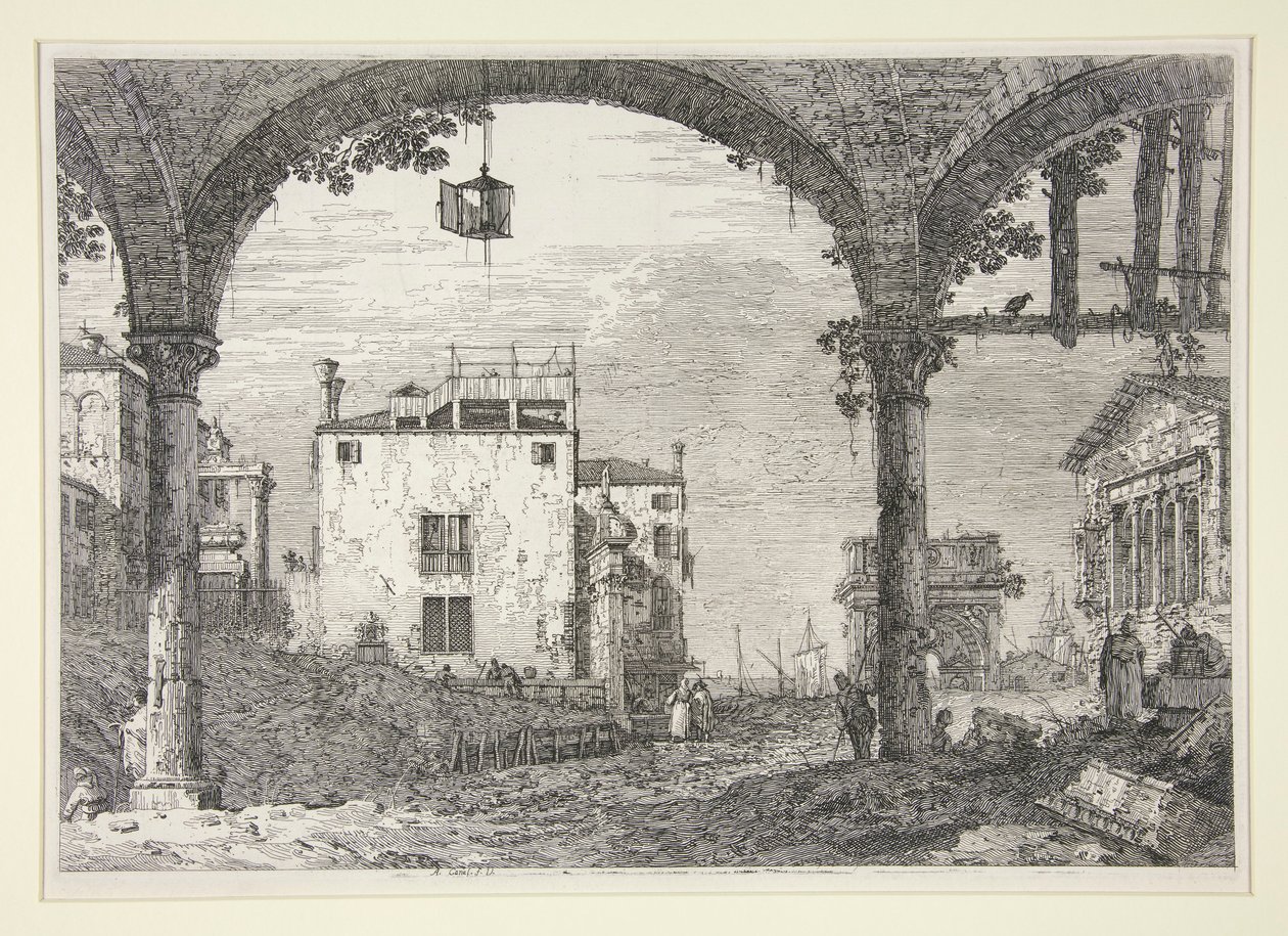 Le Portique a la lanterne (The Portico with the Lantern), シリーズ Vedute (Views) より 作： カナレット（ジョヴァンニアントニオ運河）